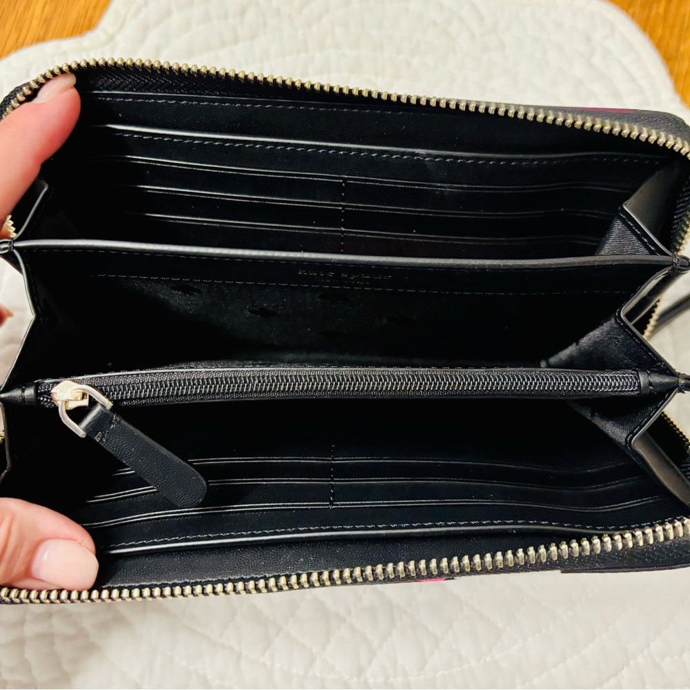 NWT Kate Spade Black and Pink Floral Wallet - Picture 3 of 4